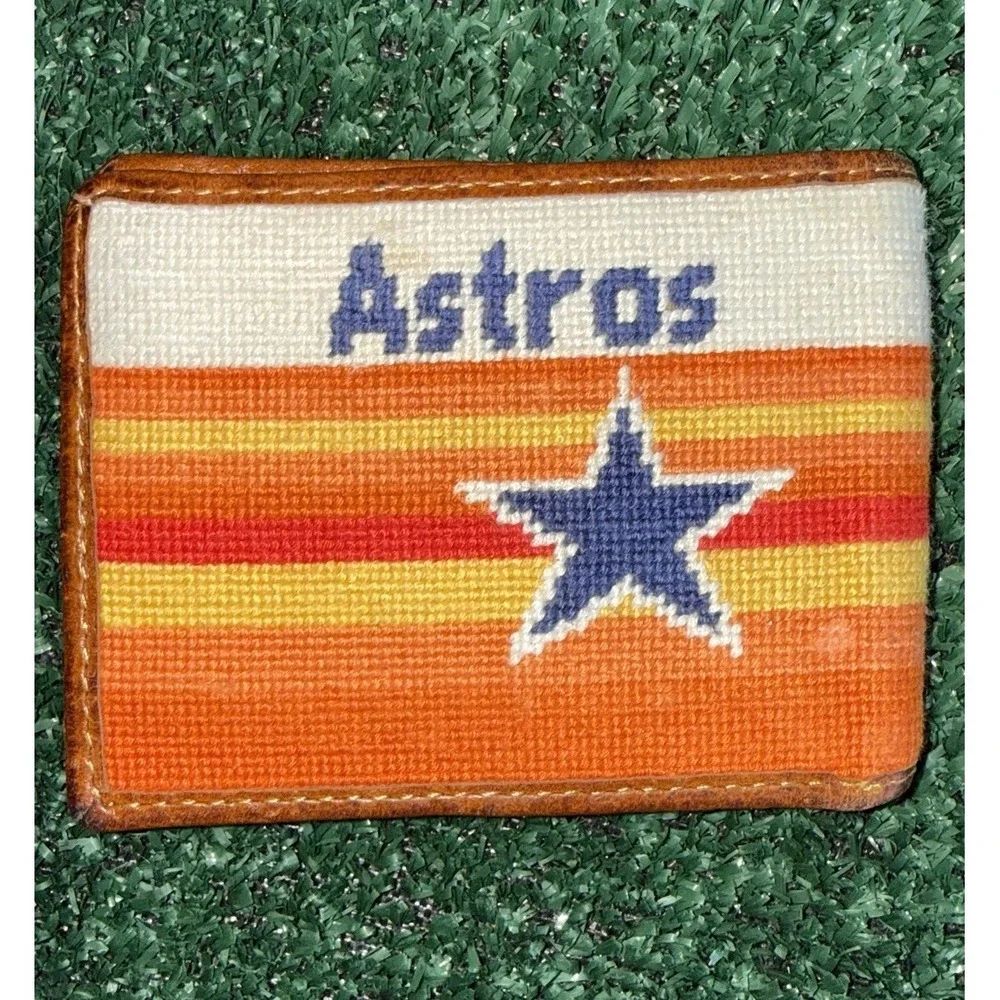 Smathers & Branson Houston Astros Cooperstown Needlepoint Wallet EUC
